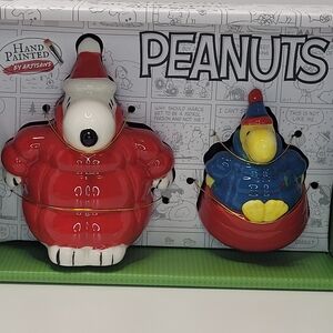 Peanuts Snoopy & Woodstock Christmas Salt and Pepper Shakers 🎄 | Hand Painted
